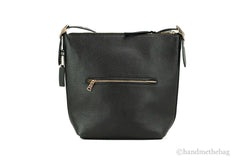 Coach (C2818) Val Black Pebbled Leather Duffle Shoulder Handbag Purse Bag